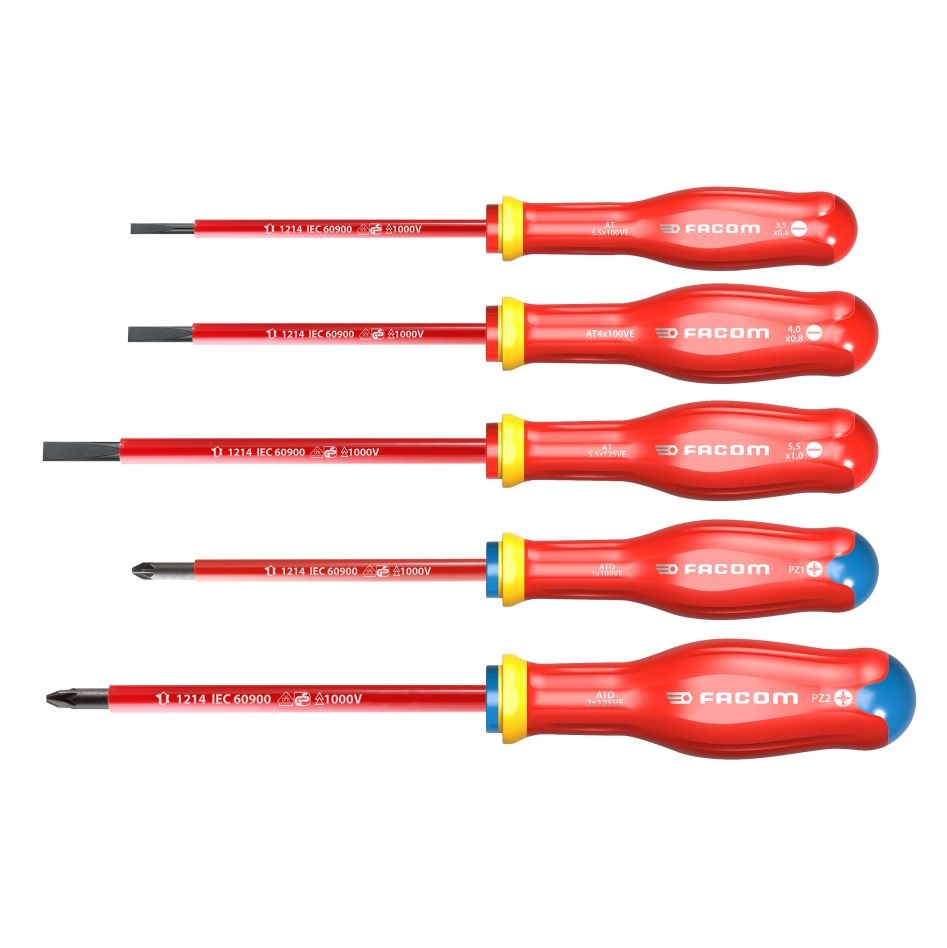 Facom ATD.J5VE 1000V Geïsoleerde schroevendraaierset PROTWIST® 5-Delig