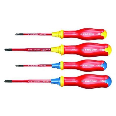 Facom ATB.J4TVEPB Combi schroevendraaier BORNEO® geïsoleerd tot 1000 Volt PROTWIST® 4-Delig