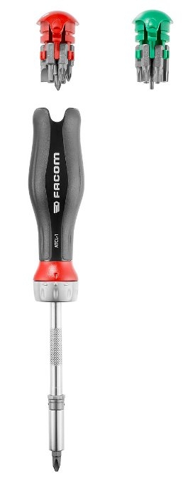 Facom ATCL.1PB Protwist Bitschroevendraaier met ratel en T-Handvat incl. 15 Bits
