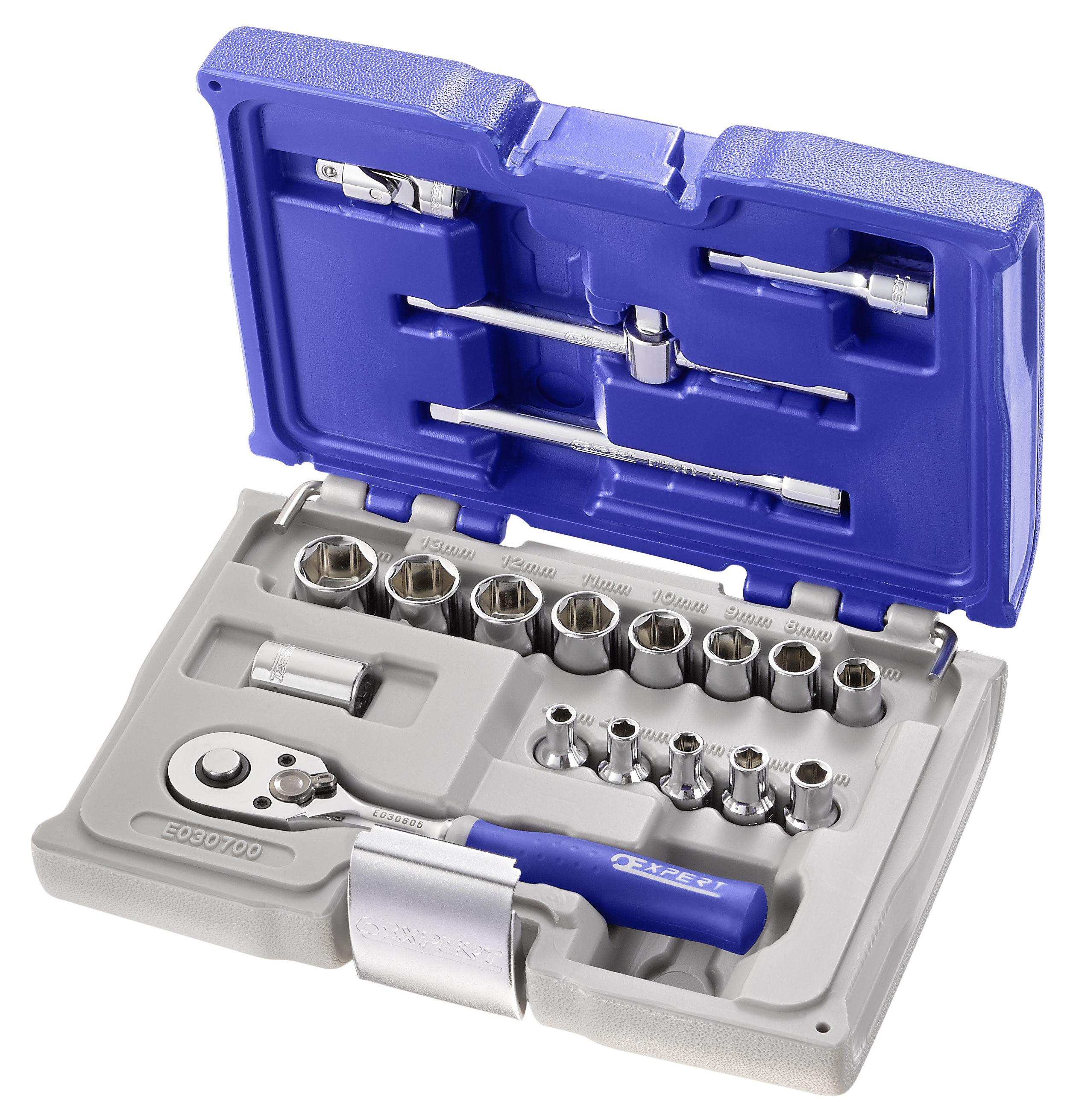 Facom Expert E030700 Expert Koffer met doppen en hulpstukken 1/4" - 19 delig