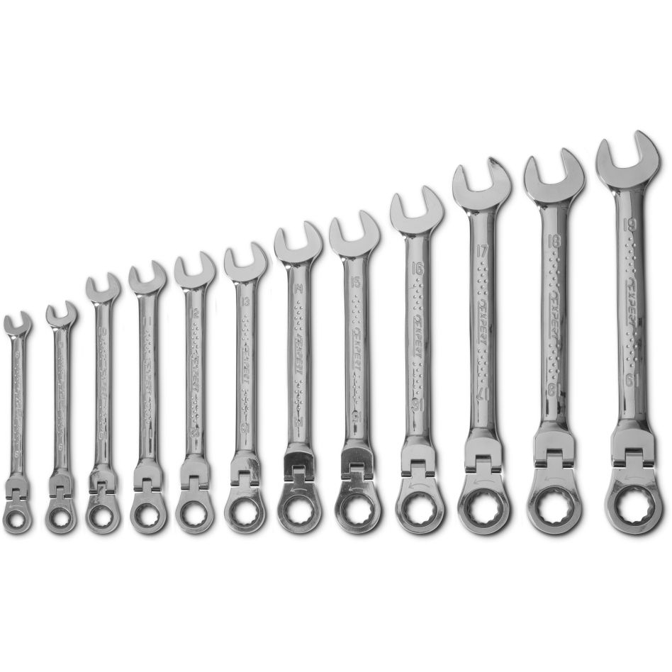 Facom Expert E111102 Set van 12 scharnierende ratelringsteeksleutels