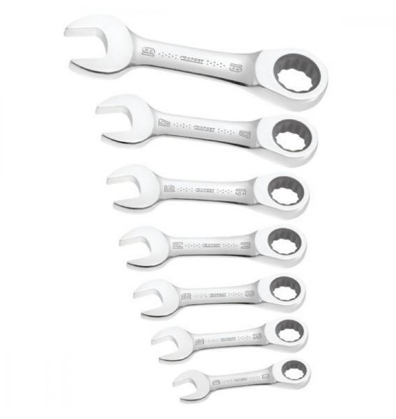 Facom Expert E111104 Set van 7 korte ratelringsteeksleutels