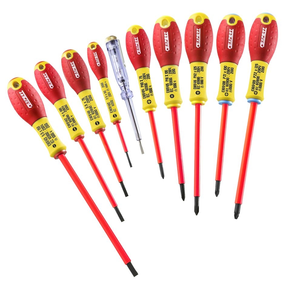 Facom Expert E160912 Set van 10 geïsoleerde schroevendraaiers 1000 volt voor Phillips® schroeven