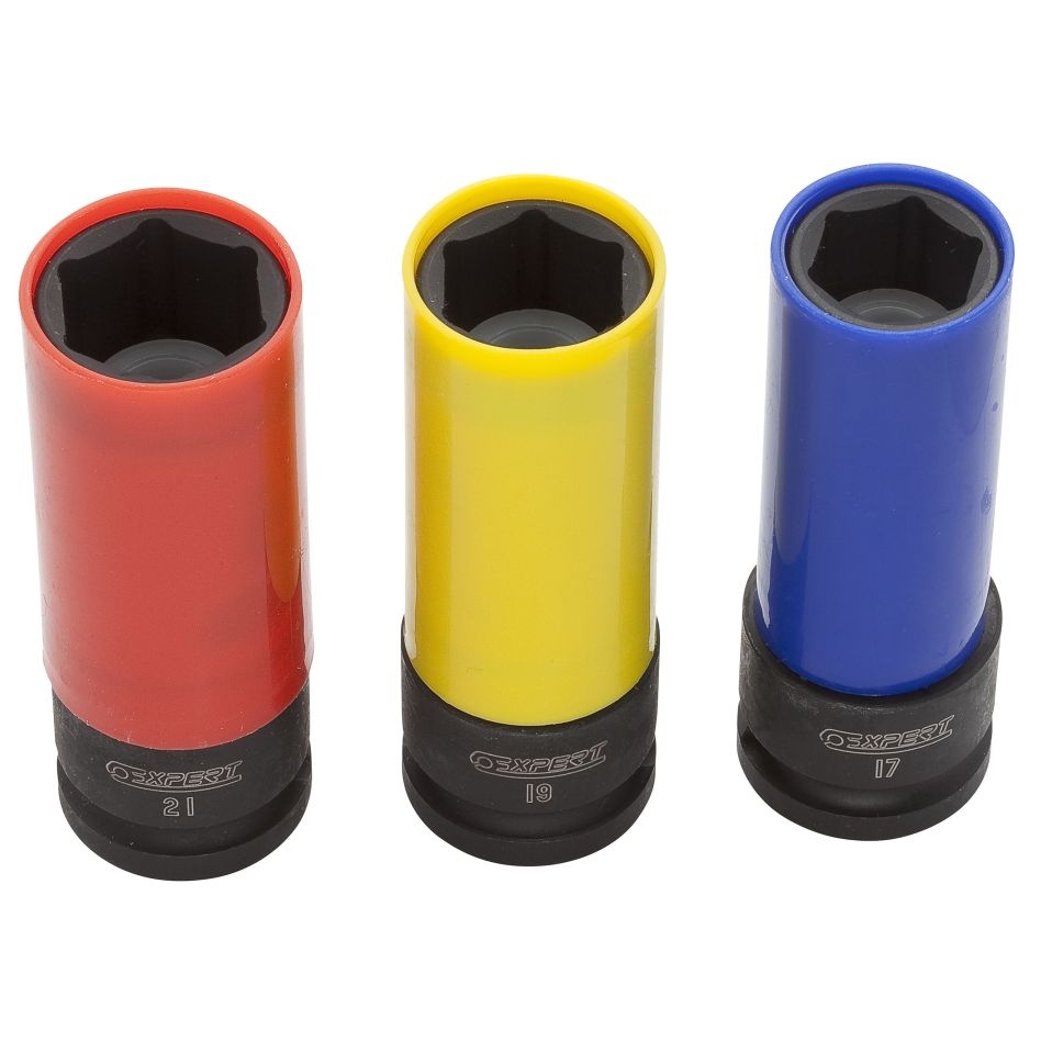 Facom Expert E194676 Set velgdoppen legeringen 17,19,21 mm