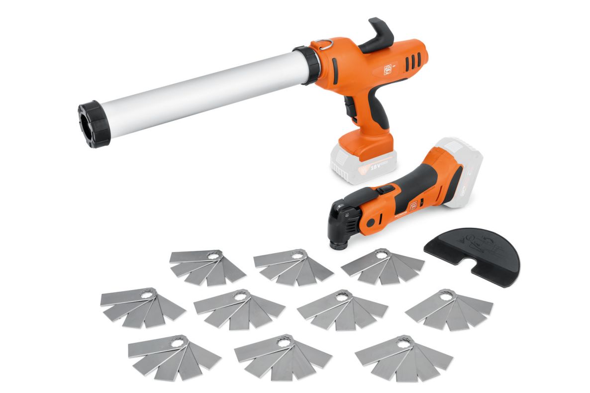 Fein 71902260000 Combideal Voegrenovatie set 2 machines AKP 18-600 AS + AMM 700 1.7 Q AS excl. accu en lader 