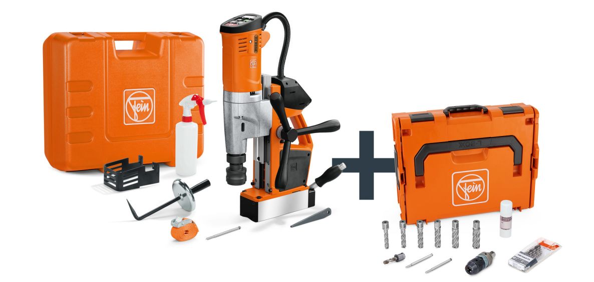 Fein 71700462000 AKBU 35 PMQW AS Construction-Site Set Magneet accu-kernboormachineset excl. accu en lader in koffer en L-BOXX koffers
