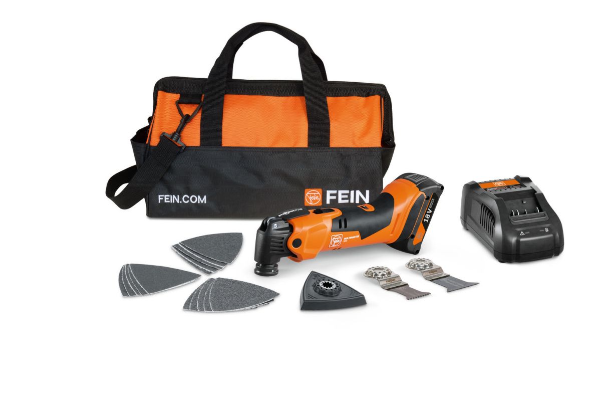 Fein 71293869000 AMM 500 PLUS AS Accu-multitoolset 1x 18V 2.0Ah accu en lader in nylon tas