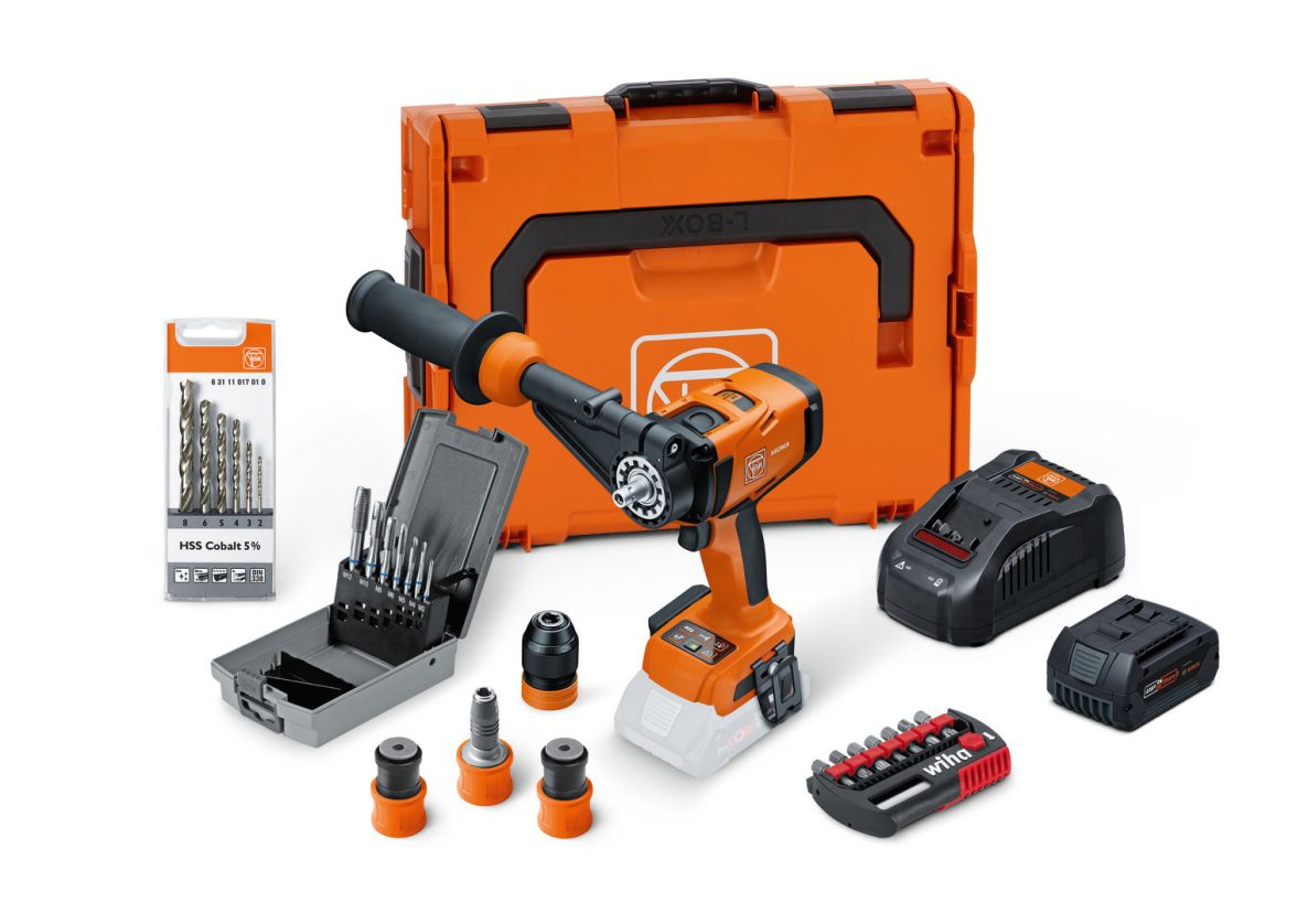 Fein 71161563000 ASCM 18-4 QM AS Metal Advanced Top Set Accuschroefboormachineset 1x 18V 5.0 accu en lader in L-BOXX