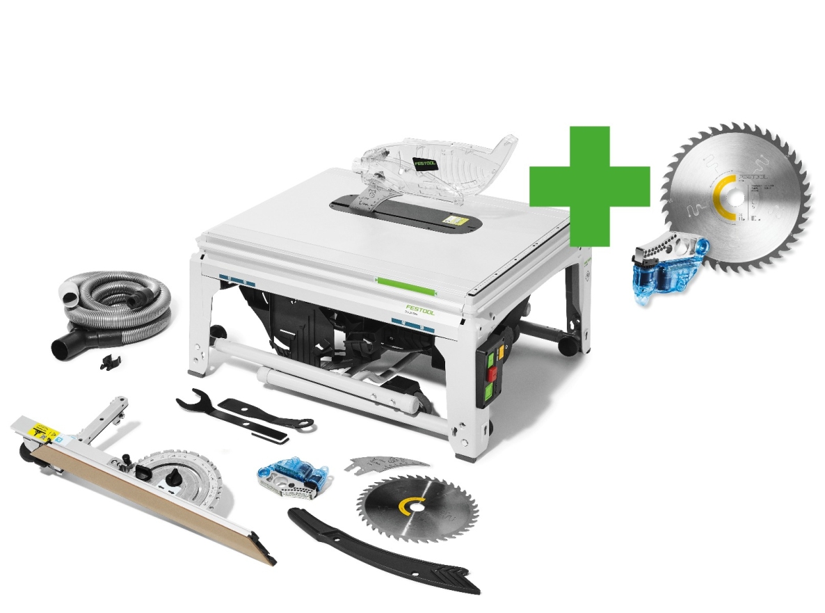 Festool 577143 TKS 80 EBS tafelcirkelzaag 254mm met SawStop beveiliging + gratis extra zaagblad en cartridge