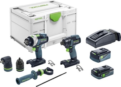 Festool 577654 TID18 5,0/4,0-Set TPC18/4 Combiset - TID 18 Accu Slagschroevendraaier + TPC 18 Accuklopboormachine 18V 5,0/4,0Ah Li-Ion