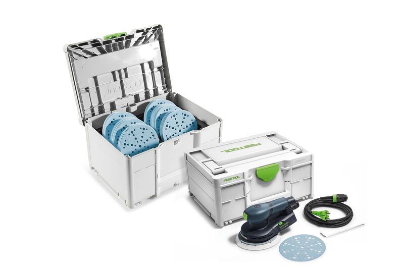 Festool 578265 ETS EC 150/3 GR Excenterschuurmachine + SYS-STF D150 GR-Set Granat schuurschijf set in systainer