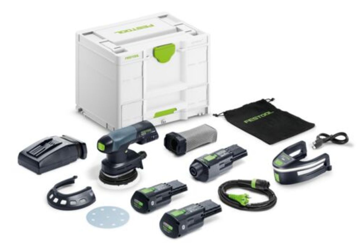 Festool 578857 ETSC 125 3,0 I-Set Accu excenterschuurmachine 1x 18V 3.0Ah accu en snellader in koffer