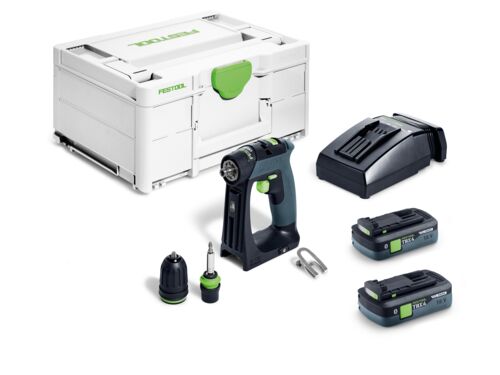Festool 579345 CXS 18 TBX4,0 I-Plus Accu Schroefboormachine 2x 18V 4.0Ah accu en snellader in Systainer