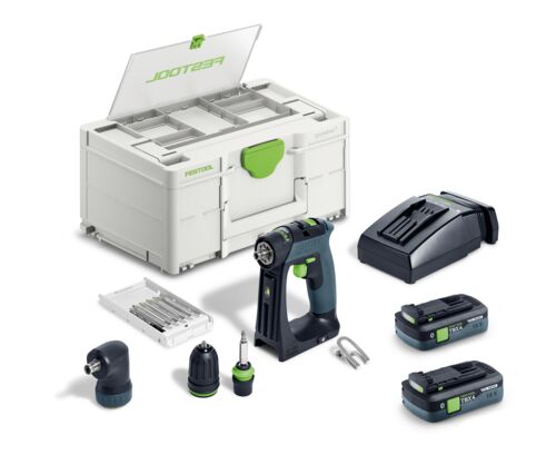 Festool 579354 CXS 18 TBX4,0 I-Set Accu Schroefboormachine 2x 18V 4.0Ah accu en snellader in Systainer