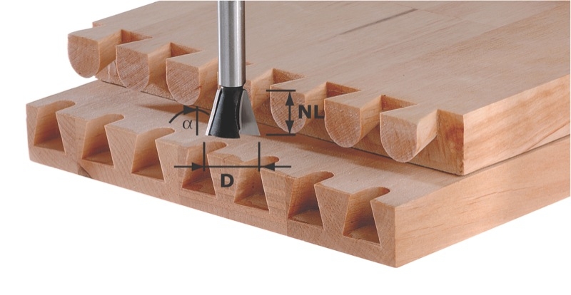 Festool Accessoires 491164 Zwaluwstaartfrees HW schacht 8 mm HW S8 D14,3/16/10