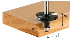 Festool Accessoires 491012 Afrondfrees HW schacht 8 mm HW S8 D22,7/R5 KL