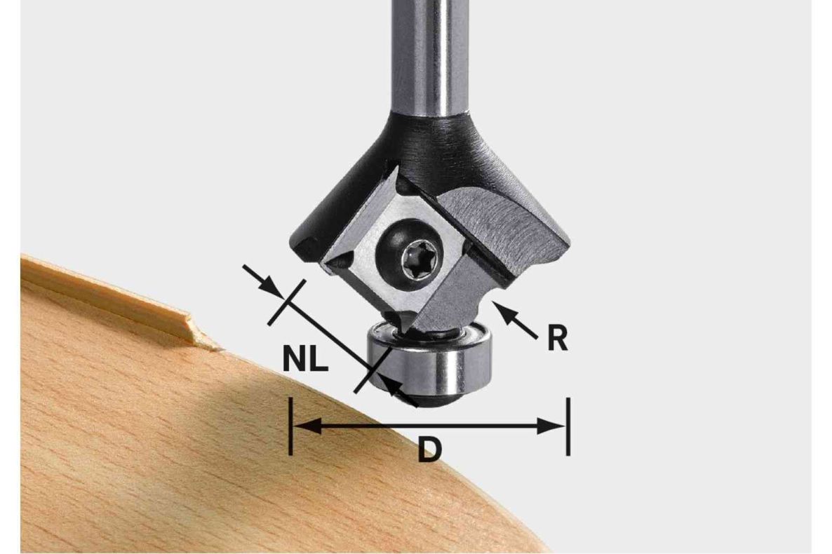Festool Accessoires 499810 Keermes-afrondfrees S8 HW R1,5 D28 KL12,7 MFK
