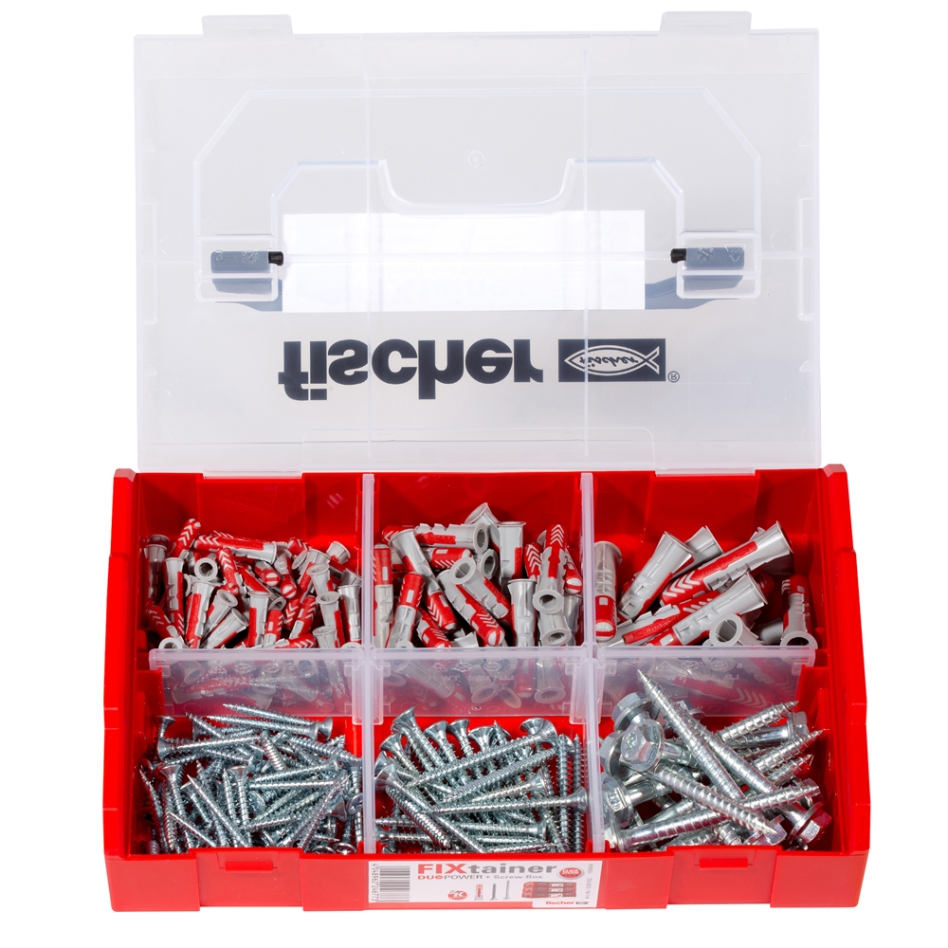 Fischer 536162 FIXtainer - DUOPOWER assortimentsbox pluggen + schroeven 105 stuks