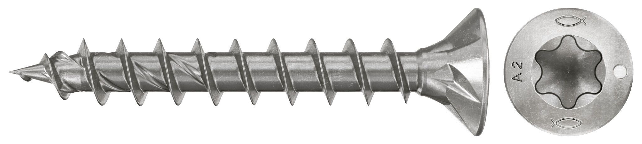 Fischer 574061 PowerFast FPF II Spaanplaatschroeven CTF 3,5x35 Verzonken Voldraad A2 200st