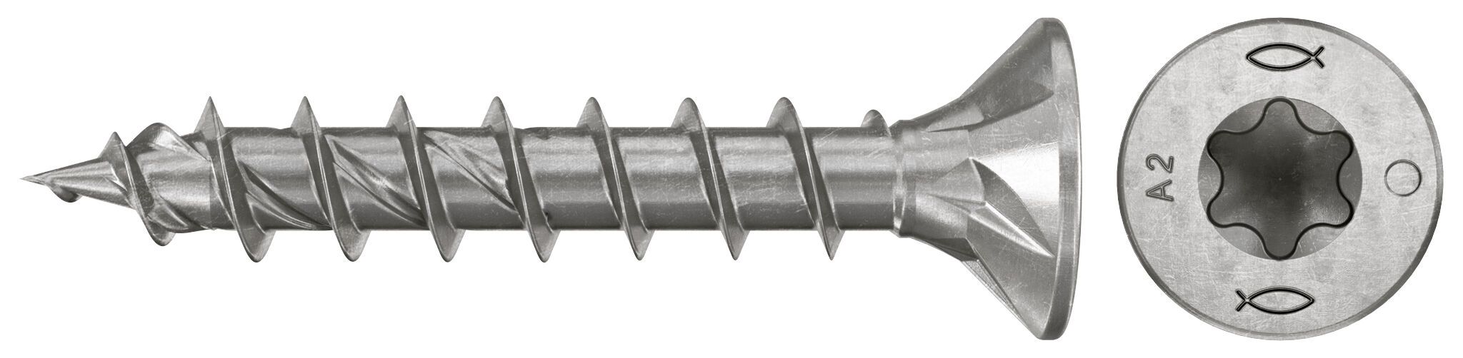 Fischer 574064 PowerFast FPF II Spaanplaatschroeven CTF 4,0x30 Verzonken Voldraad A2 200st