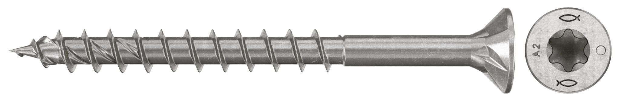 Fischer 574073 PowerFast FPF II Spaanplaatschroeven CTP 4,0x45 Verzonken Deeldraad A2 200st