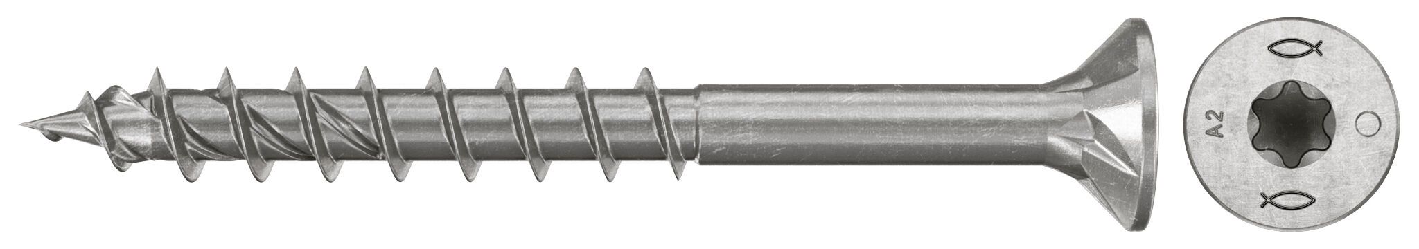 Fischer 574082 PowerFast FPF II Spaanplaatschroeven CTP 5,0x40 Verzonken Deeldraad A2 200st