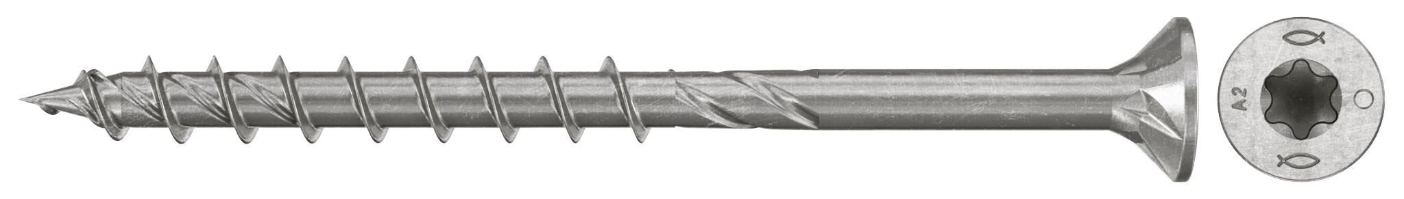 Fischer 574091 PowerFast FPF II Spaanplaatschroeven CTP 6,0x50 Verzonken Deeldraad A2 100st