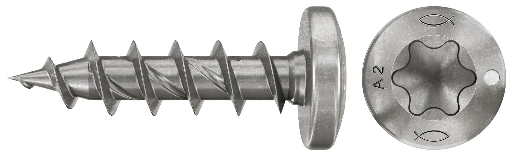 Fischer 574096 PowerFast FPF II Spaanplaatschroeven PTF 3,5x20 Bolkop Voldraad A2 200st