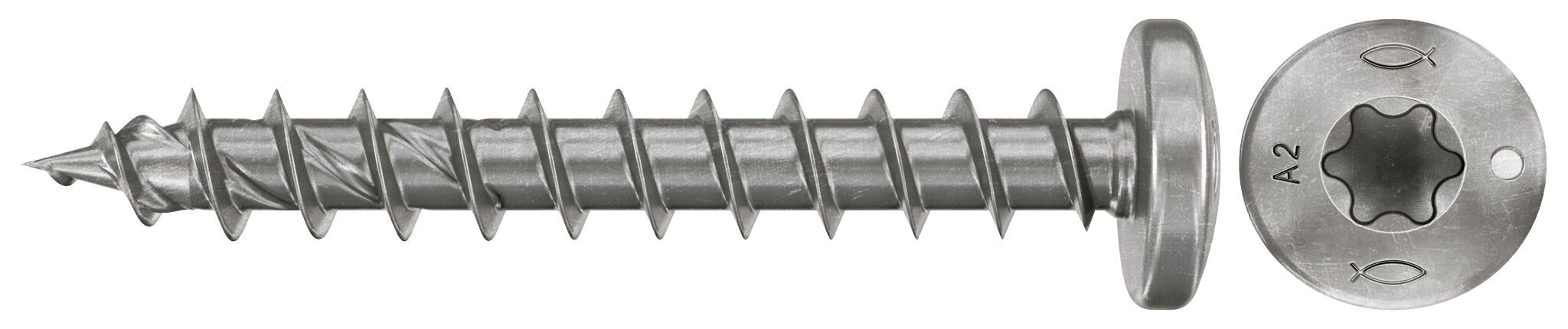 Fischer 574101 PowerFast FPF II Spaanplaatschroeven PTF 4,5x40 Bolkop Voldraad A2 200st