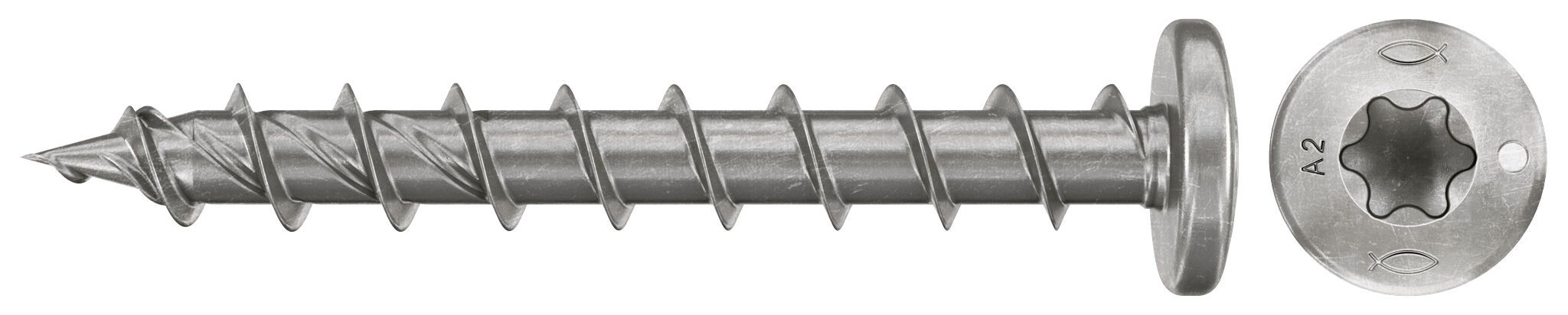 Fischer 574106 PowerFast FPF II Spaanplaatschroeven PTF 6,0x60 Bolkop Voldraad A2 50st