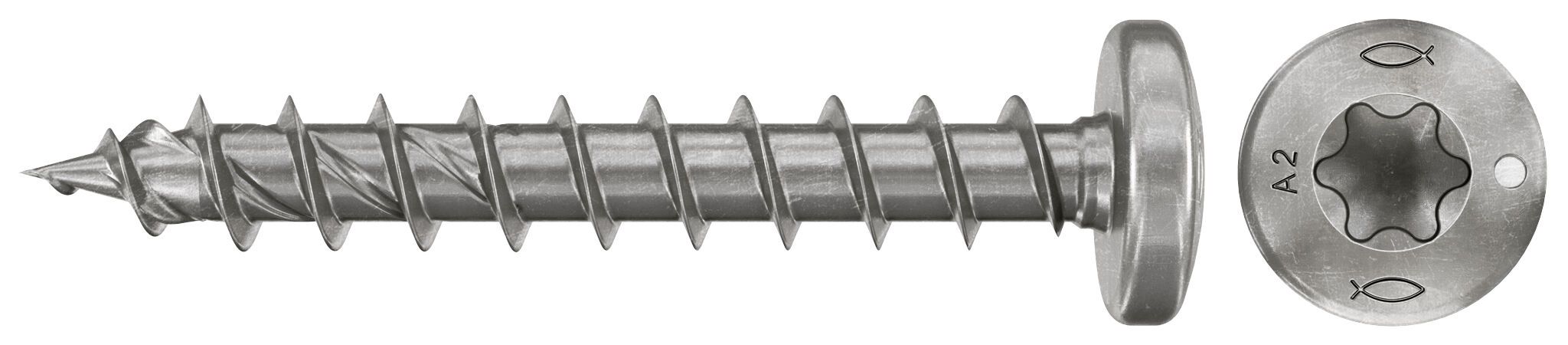 Fischer 574147 PowerFast FPF II Spaanplaatschroeven PTF 4,0x30 Bolkop Voldraad A2 200st