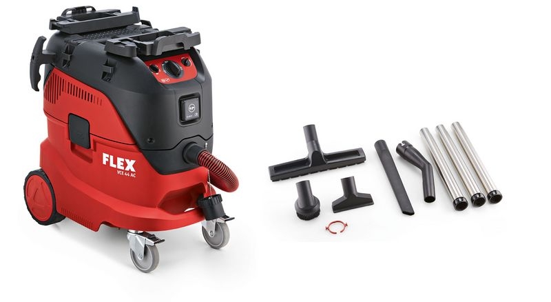 Flex-tools 446025 VCE44H AC-KIT Veiligheidsstofzuiger met automatische filterreiniging, 42 L, klasse H + reinigingsset