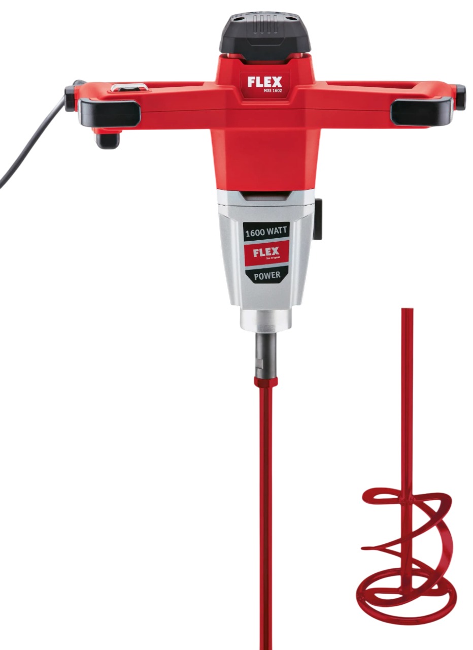 Flex-tools 497312 MXE 1602 2-snelheden mengmachine 1600 watt incl. spiraalmengstaaf HP2 160
