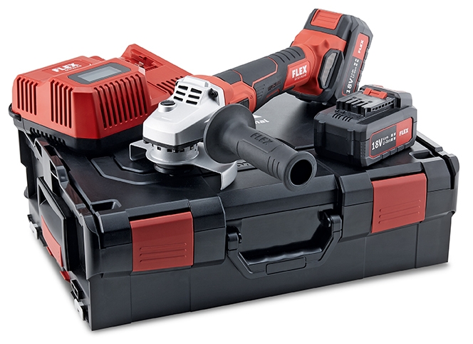 Flex-tools 499331 LB 125 18.0-EC/5.0 Set Accu haakse slijpmachine 125mm met rem 18V 5.0Ah in L-Boxx