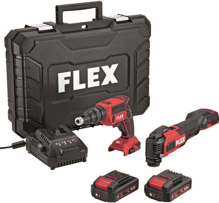 Flex-tools 532427 Comboset-PD 2G 18.0-EC FS55 Klopboormachine + L 125 18.0-EC Haakse slijper 18V 3 x 5.0Ah Li-Ion