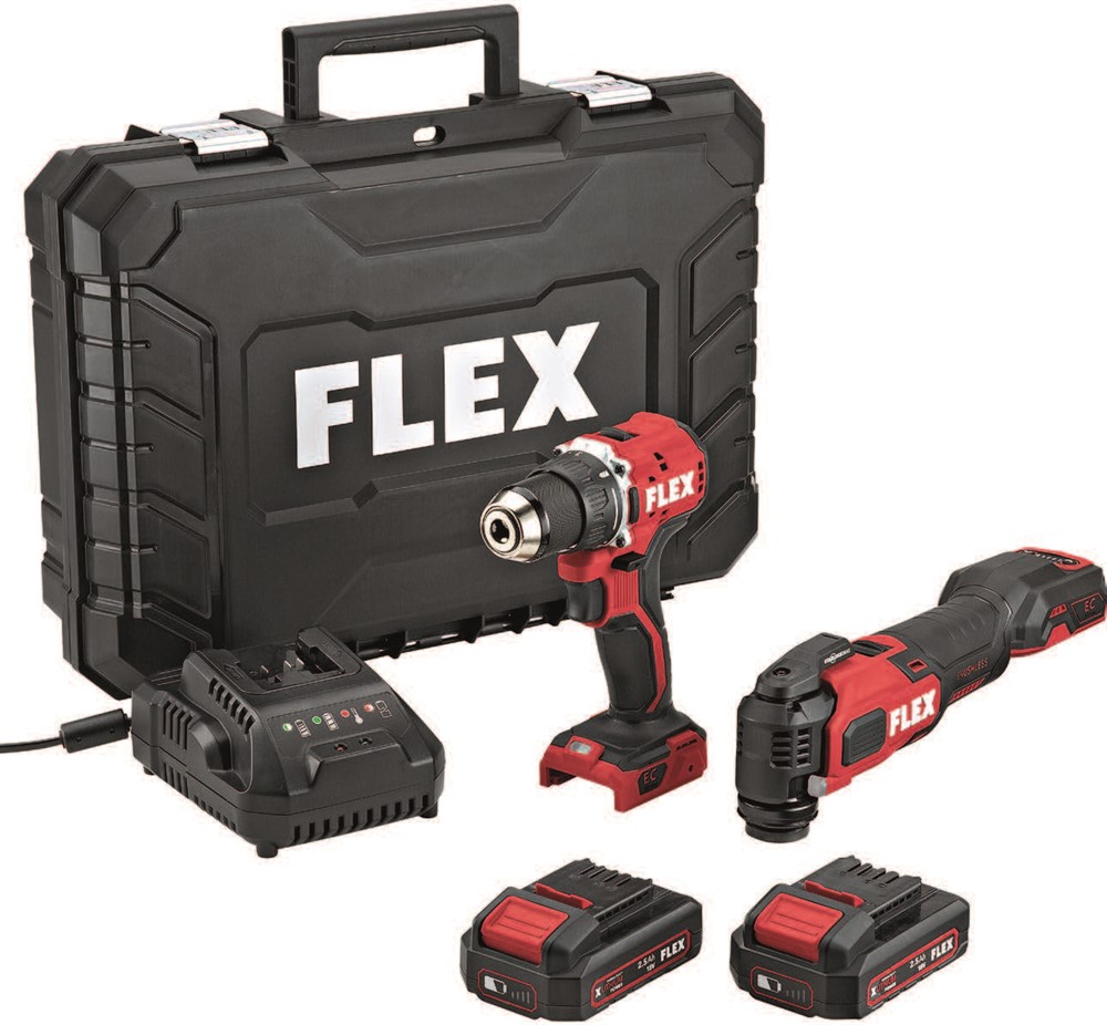 Flex-tools 532843 Comboset-DD 2G 18.0-EC LD Accuboormachine + MT 18.0-EC Multitool 18V 2,5Ah Li-Ion in koffer
