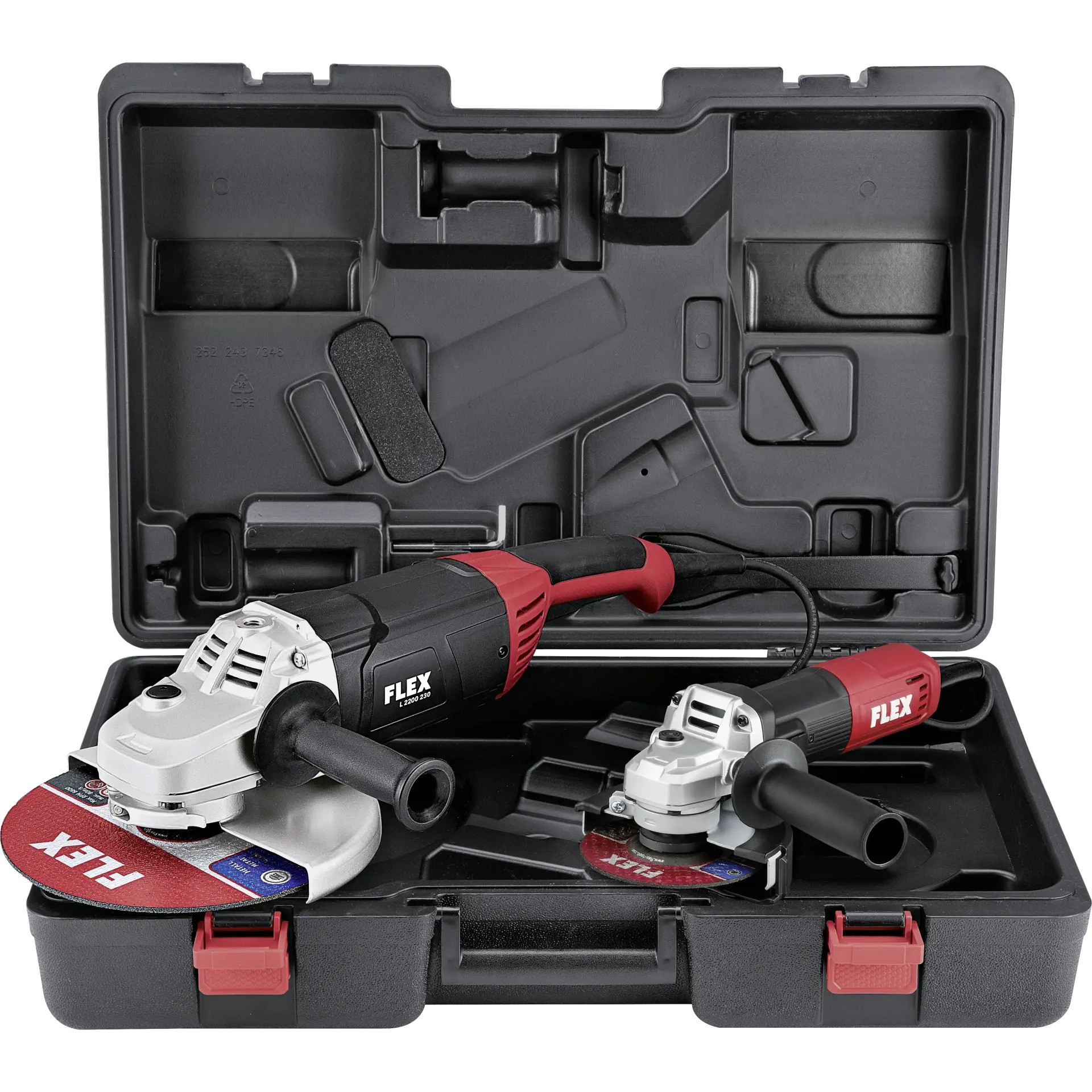 Flex-tools 533121 L 2200 230 + L 850 125 SET Haakse Slijper 230mm 2200W + 125mm 850W in koffer