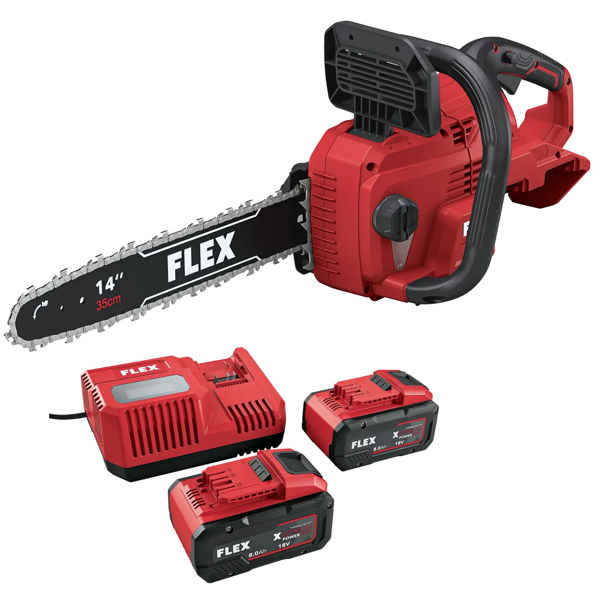 Flex-tools 534497 GCS 35 2x18-EC Accu Kettingzaag 2 x 18V + 2 x accu 18V 8.0Ah en snellader