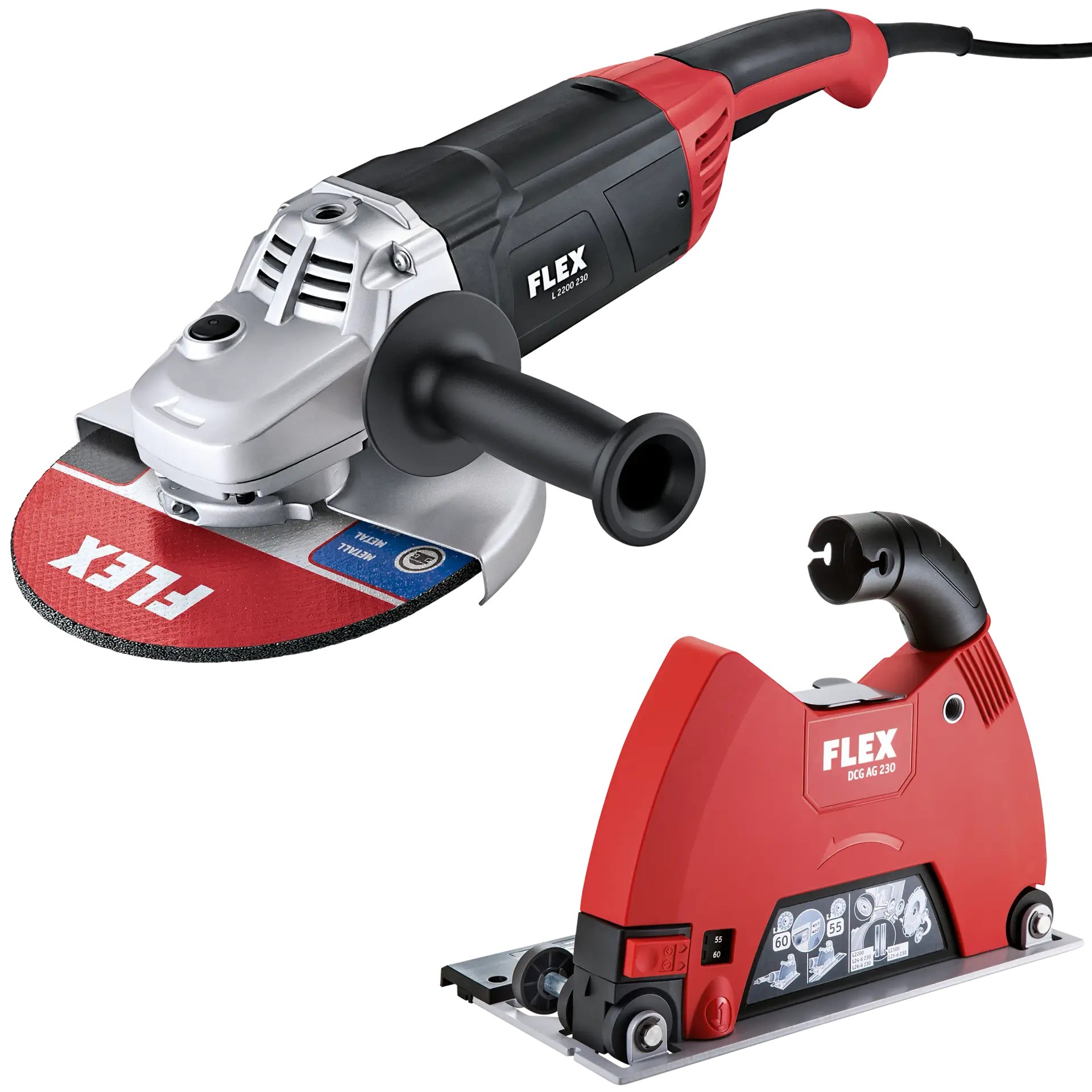 Flex-tools 534511 L 2200 230 Haakse slijper 230 mm 2200 Watt + Afzuigkap DCG AG 230