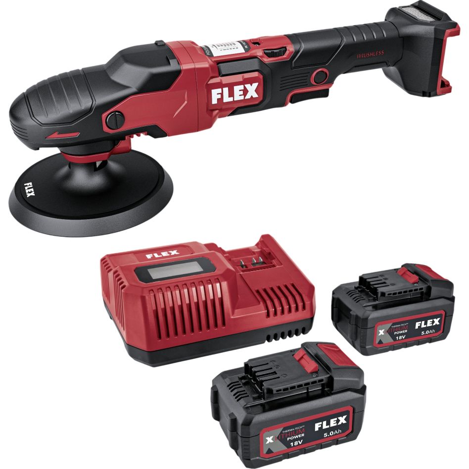 Flex-tools 534654 PE 2 18-EC Roterende accu polijstmachine set 18V 150mm incl. 2x 5.0Ah en lader in doos