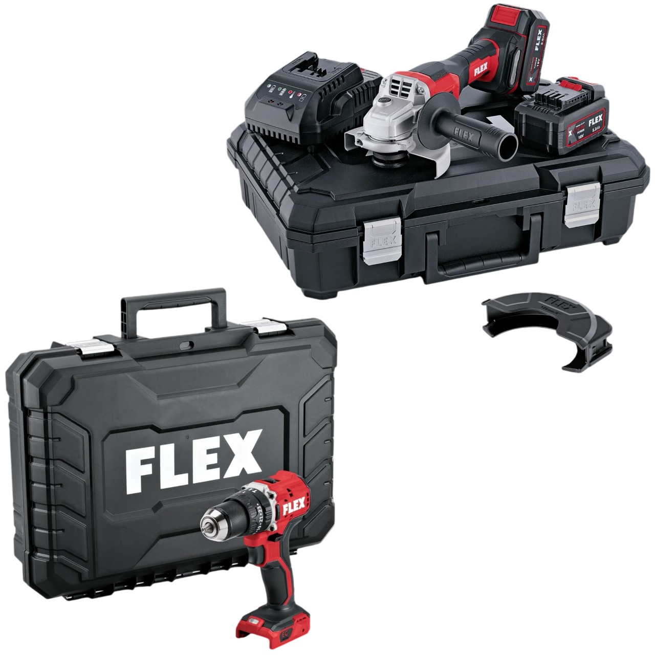 Flex-tools 535132 L 125 18.0-EC LD/5.0 Set & PD 2G 18.0-EC LD Haakse accu-slijper + accu-slagboorschroefmachine 18V set incl. 2x 5.0 Ah en lader in koffer