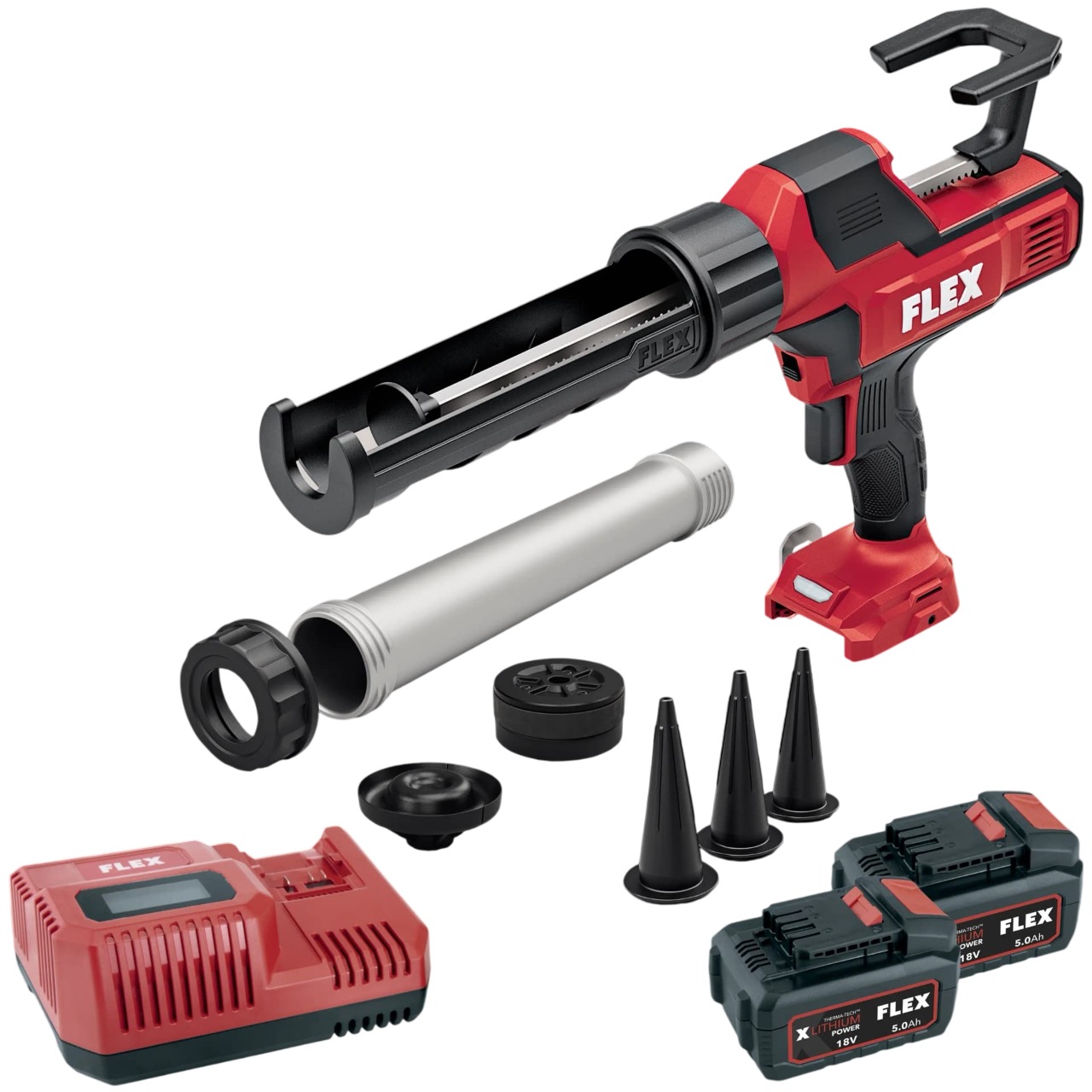 Flex-tools 535922 CG 310/600 18 & P-Set 55 R Compacte Accu-kitspuit 18V set incl. 2x5.0 Ah en lader in koffer