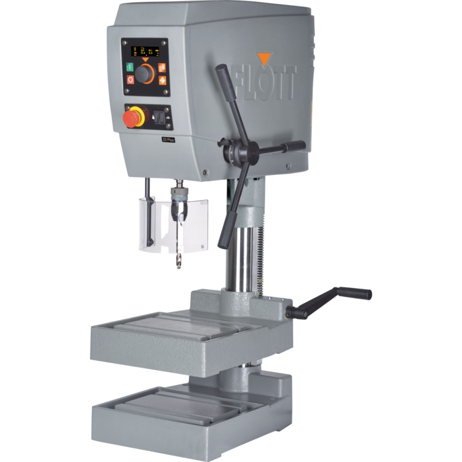 Flott 225011 TB 25 Plus MK III - tafelboormachine met draadsnijinrichting, tussentafel, LED-verlichting en digitaal OLED-display