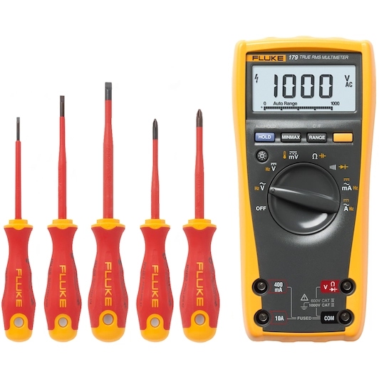 Fluke 40003952 IB179M-EGFID Digitale True-RMS-multimeter & 5 geïsoleerde schroevendraaiers