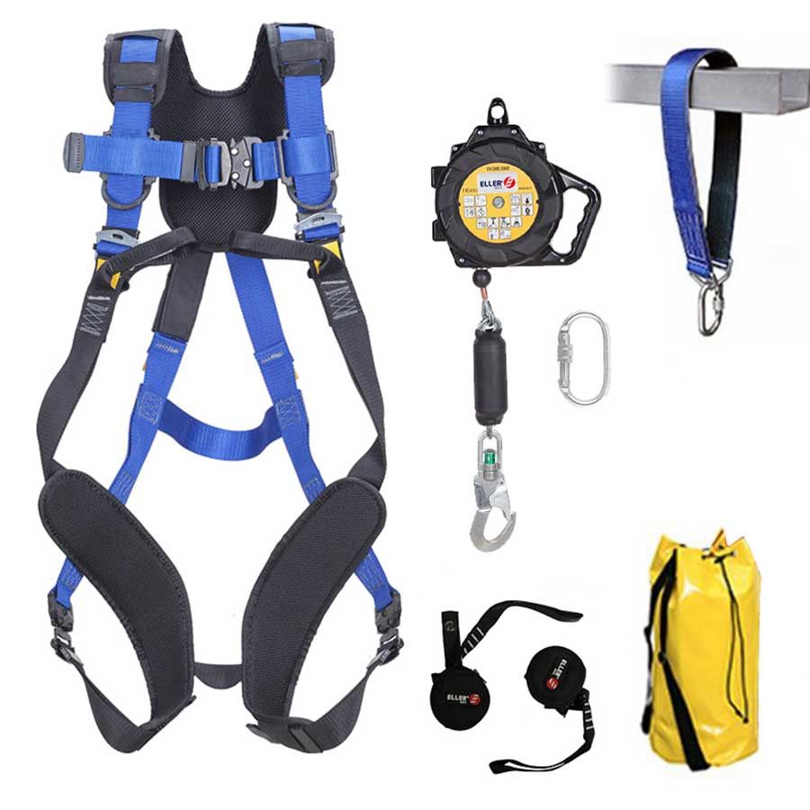 ELLERsafe FP-SET-VD-PROFI Valbeveiliging set Vlakke Daken Profi Maat M-XL