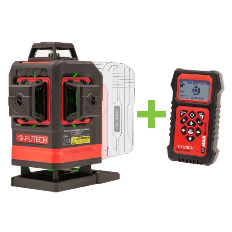 Futech 036.4DE MC4DE 18V MAX 4D Accu-Kruislijnlaser excl. accu in koffer