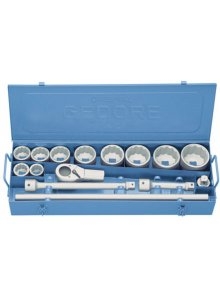 Gedore 6181600 D 21 EMU-10 Dopsleutelset 1" 15-dlg UD-Profiel 36-80 mm
