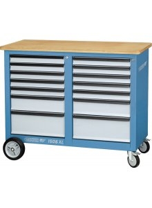 Gedore 2528096 1506 XL 2810 Verrijdbare werkbank, 1,25 m breed, met 18 laden