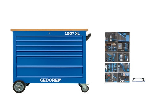 Gedore 3100065 1507 XLTS-308 Verrijdbare werkbank 6 laden 308-delig