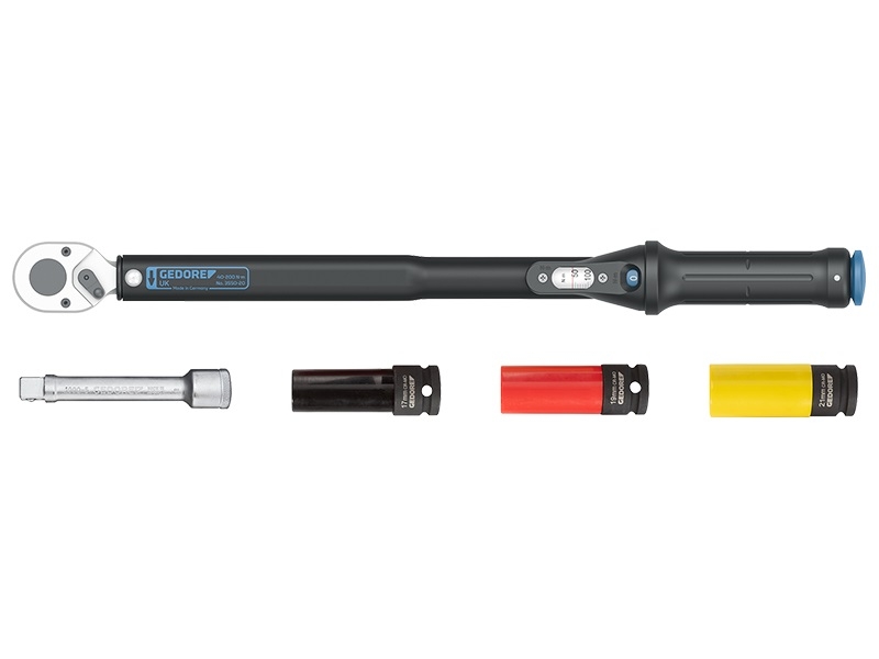 Gedore 3107027 3550-UK-LS4 Momentsleutelset Torcoflex-UK Omschakelbare ratel 1/2" 40-200 Nm 5-Delig